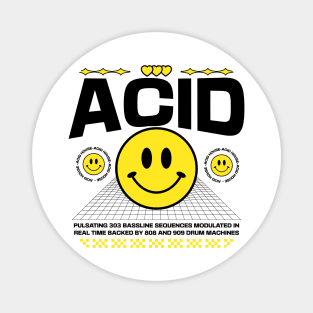 ACID HOUSE  - Smiley's side by side (yellow/black) Magnet